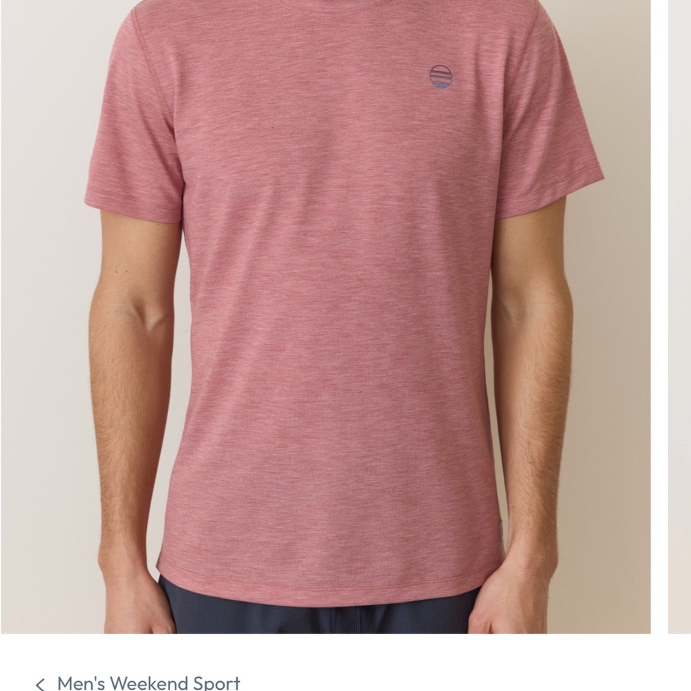 Marine Layer Men’s Air Crew Short Sleeve Tee in withered rose